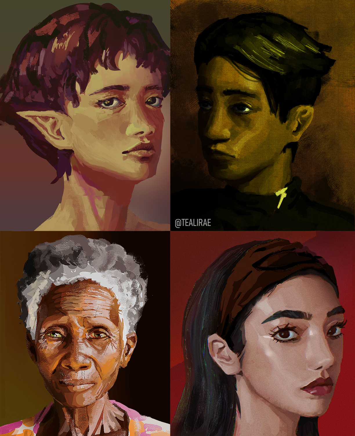 Four face studies